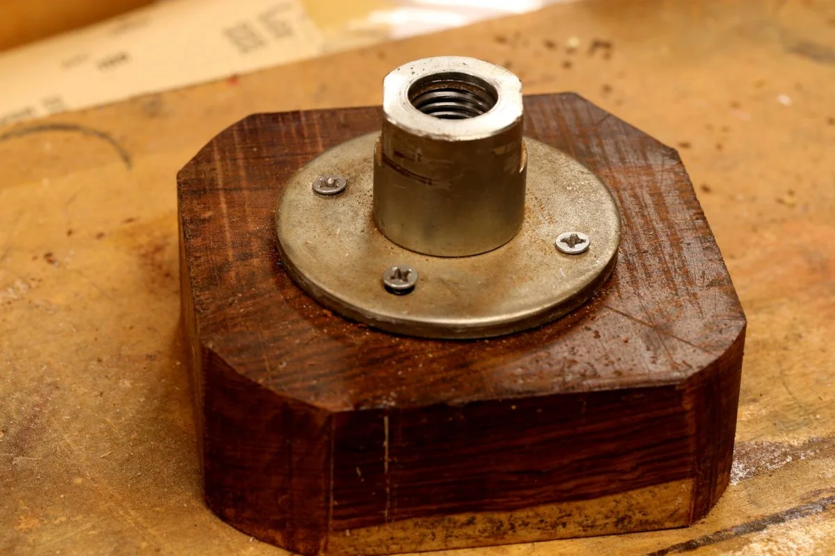 Faceplate on Wood Block
